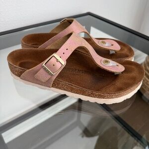 BIRKENSTOCK Women’s Gizeh Washed Metallic Pink Sandals Shoes Size 36